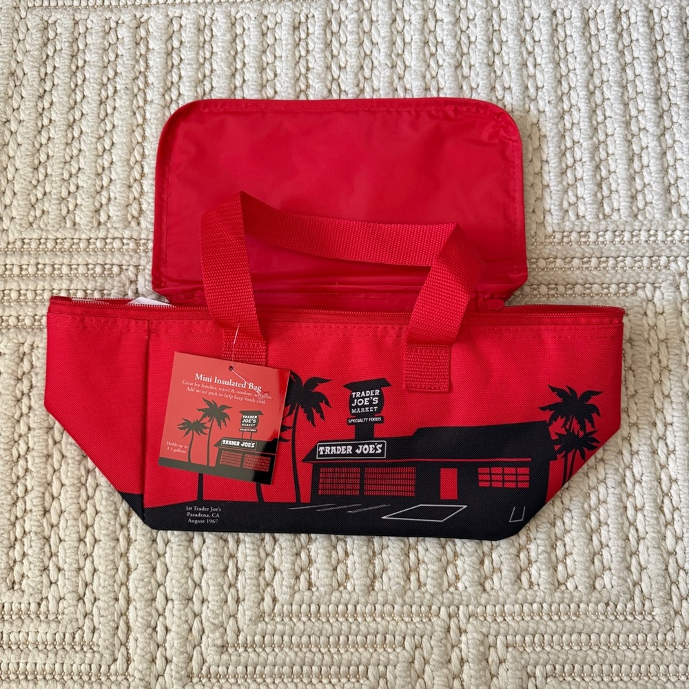 Trader Joe's Mini Insulated Tote Bag 1.5 Gal Limited 2024 RED Cooler Rare NEW
